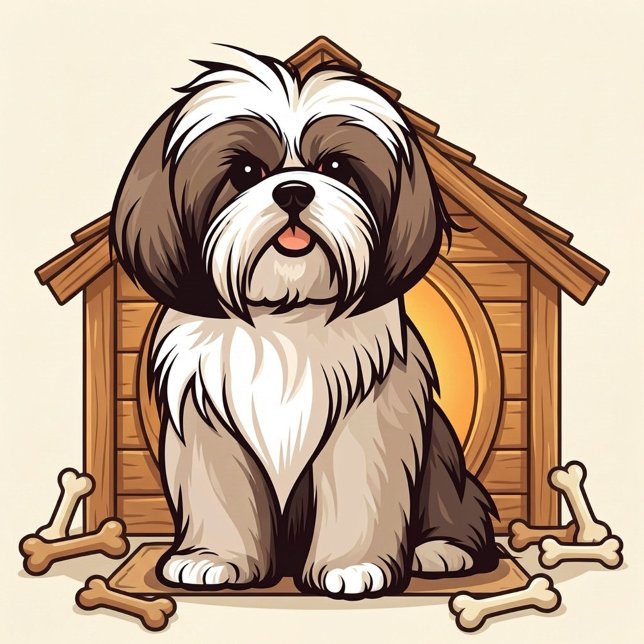 Playful Shih Tzu Dog House  Tragetasche (Cute Adorabel Shih Tzu Art!)