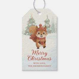 Playful Squirrels in Christmas Winter Forest Geschenkanhänger