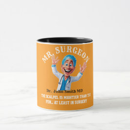Playful Surgeon Cartoon Artwork for Medical Profes Tasse