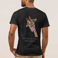 Playful T-Shirt Happy Giraffe Tongue Out - Smile
