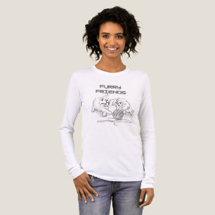 Playful Thread Tango - Zwei Kätzchen beim Spielen Tri-Blend Shirt