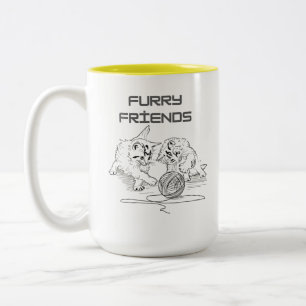 Playful Thread Tango — Zwei Kätzchen beim Spielen  Zweifarbige Tasse