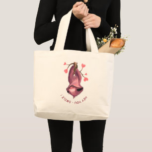 Playful Tote Bag Funny Sloth - Lächeln Jumbo Stoffbeutel