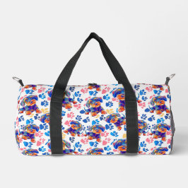 Playful travel bag for your dog. coloured  duffle bag