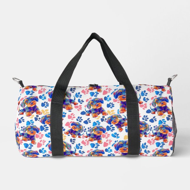 Playful travel bag for your dog. coloured  duffle bag (Vorderseite)