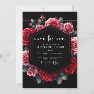 Playful Typografy Crimson Red Wedding Save The Date