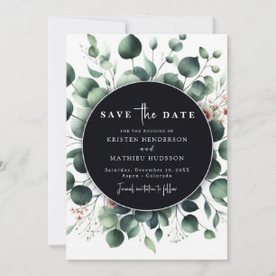 Playful Typografy Eucalyptus Digital Wedding Save The Date