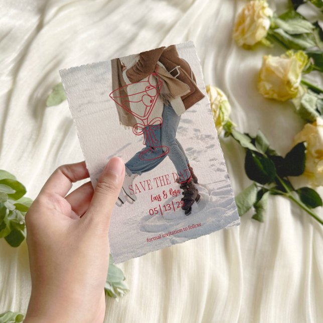 Playful Typografy Wedding Foto Save The Date (Von Creator hochgeladen)