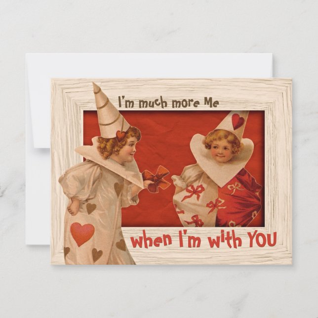Playful Vintag Pierrot CC0662 Valentine Feiertagskarte (Vorderseite)