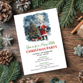 Playful Watercolor Christmas Scene Holiday Invite Einladung