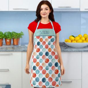 Playful Watercolor Polka Dots - fröhlich und moder Schürze