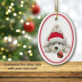 Playful Westie Santa Bulb Christmas Keramik Ornament