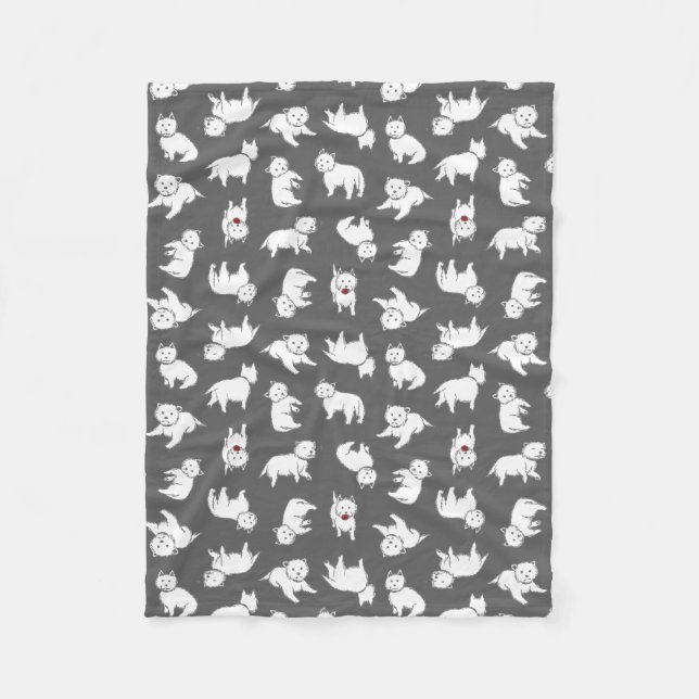 Playful Westies Fleece-Decke Fleecedecke (Vorderseite)