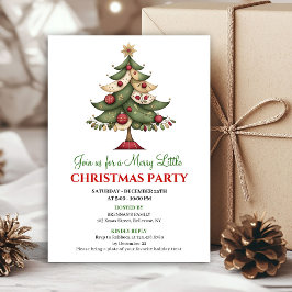 Playful whimsical Christmas tree event invitation Einladung