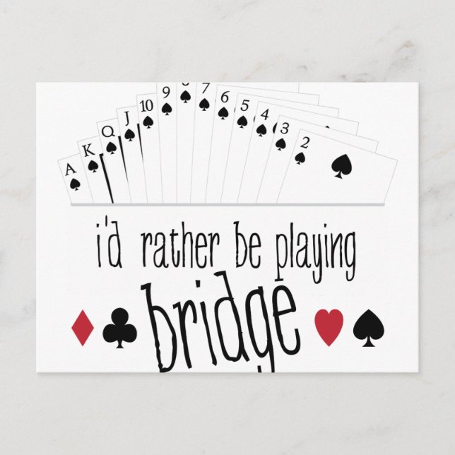 Playing Bridge Postkarte (Vorderseite)