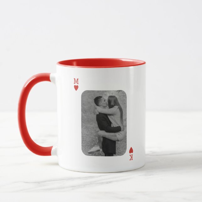Playing Card Couple Photo Romantic Love Heart Gift Tasse (Links)