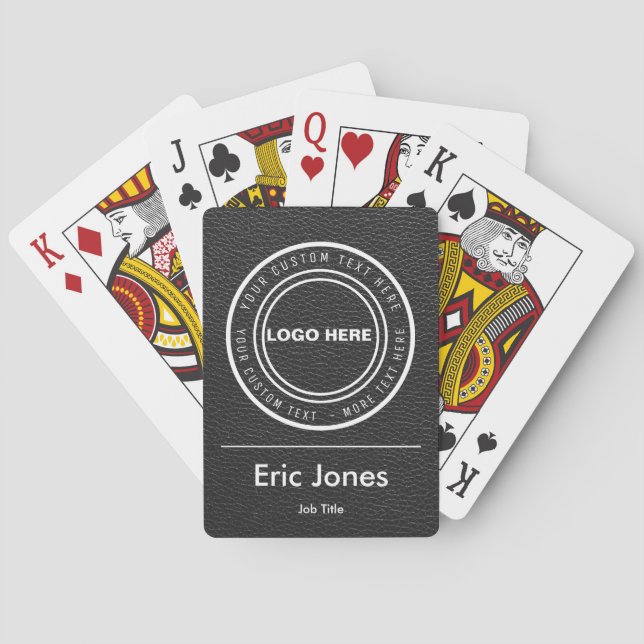 Playing Card Leather Look Business Logo | Elegant  Spielkarten (Rückseite)