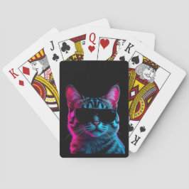 Playing card neon cat vibes spielkarten