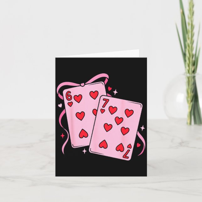 Playing Card Valentine’s Day 67 Preppy Six Seven 6 Karte (Vorderseite)