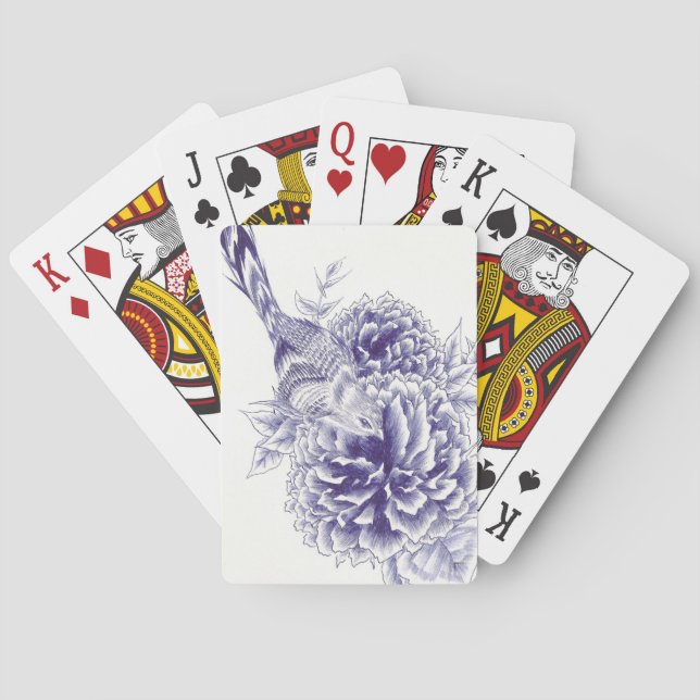 Playing Cards für Blaue Vögel und Peony Spielkarten (Rückseite)