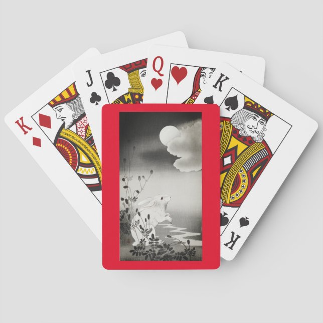 PLAYING CARDS JAPANESE RABBIT AND MOON SPIELKARTEN (Rückseite)