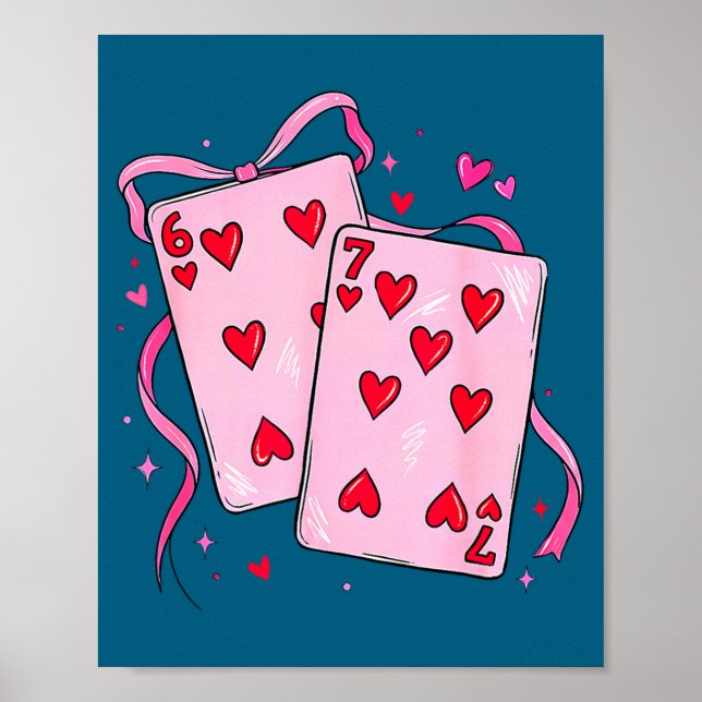 Playing Cards Valentine 6 7 Boys Girls Valentine S Poster (Vorne)