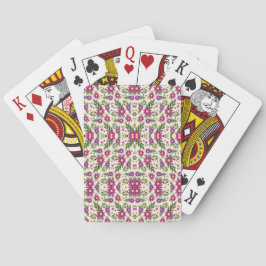 Playing cards with a vibrant floral pattern  spielkarten