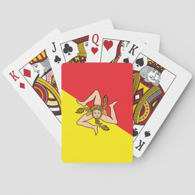 Playing Cards with flag of Sicily Spielkarten (Rückseite)