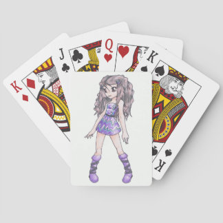 Playing Cards with girl in purple dress Spielkarten