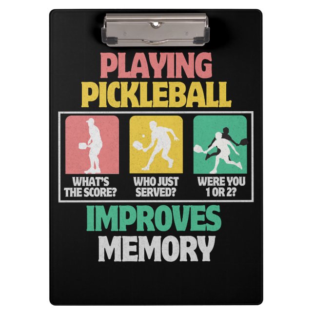 Playing Pickleball Improves Memory Klemmbrett (Vorderseite)