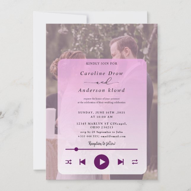 Playlist wedding Invitation (Vorderseite)