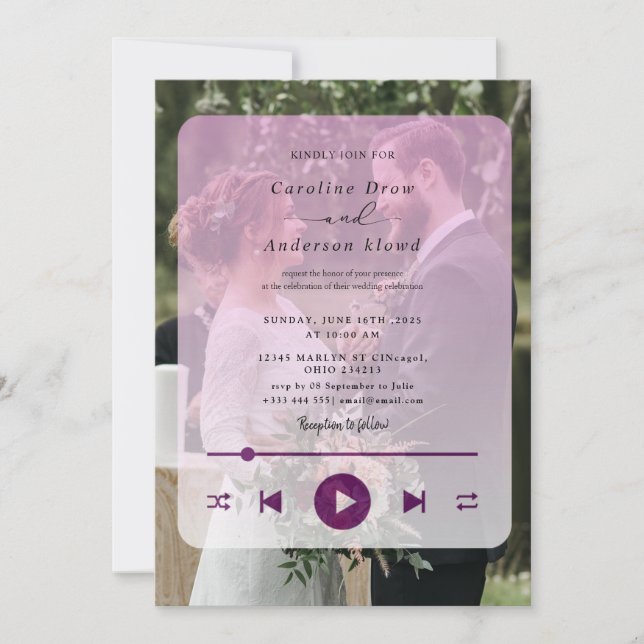 Playlist wedding Invitation (Vorderseite)