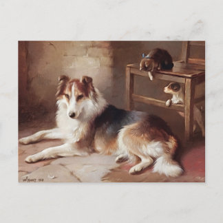 Playmates - Dog Kitten - Welpe Postkarte