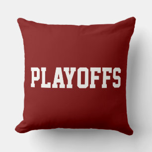 PLAYOFFS 70er Jahre Weißer Athletik-Text auf kräft Kissen