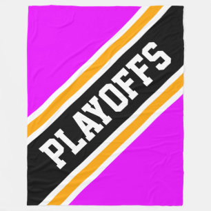 PLAYOFFS Leichtathletische, hellrosa, schwarz-gelb Fleecedecke