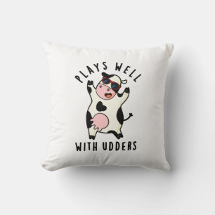 Plays gut mit Udders Funny Cow Puff Kissen