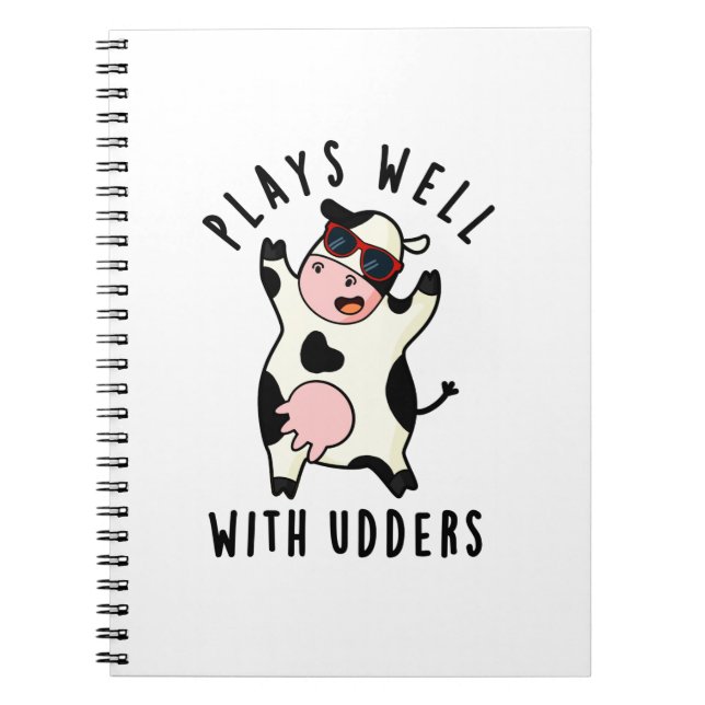 Plays gut mit Udders Funny Cow Puff Notizblock (Vorderseite)