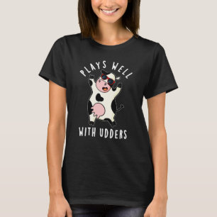 Plays gut mit Udders Funny Kuh Puff Dark BG T-Shirt