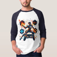 PlayStation-Gaming-Held Feuer Controller Kunst