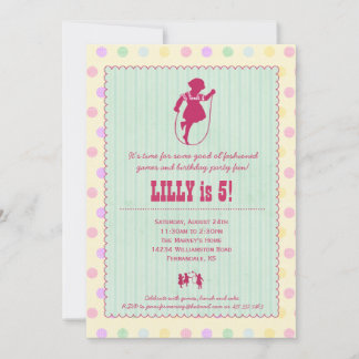 Playtime-Spaß-Vintage Party Einladung - Mädchen