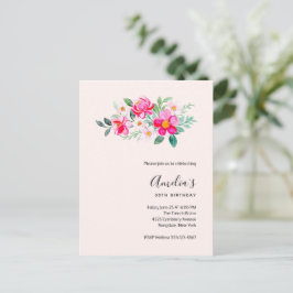 Playty Pretty Rose Fleurs Anniversaire Invitation