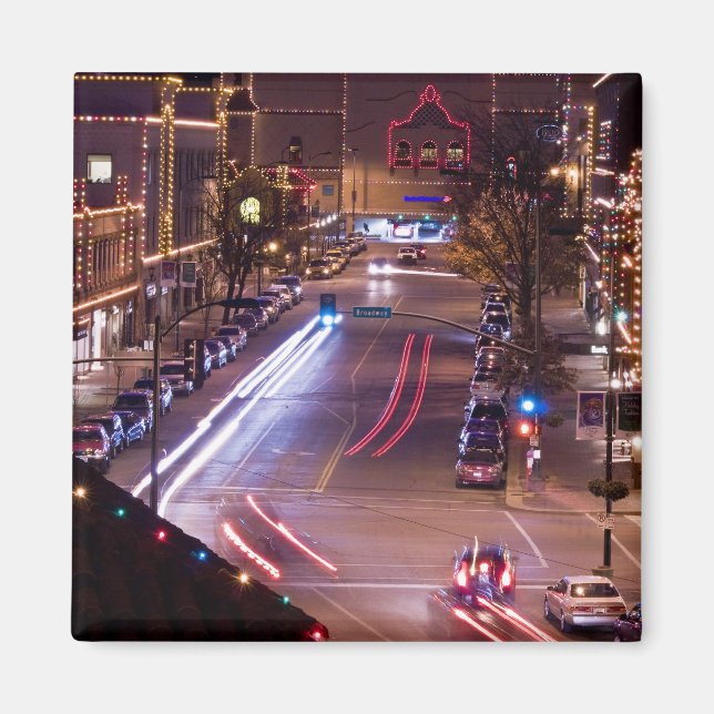 Plaza Abend zu Weihnachten Magnet (Vorne)