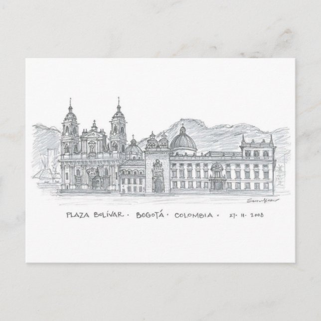 Plaza Bolívar, Bogotá, Kolumbien Postkarte (Vorderseite)