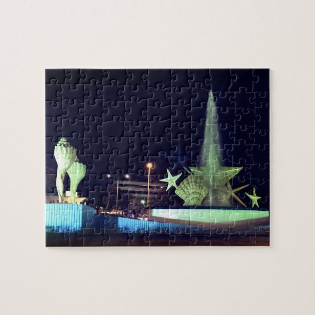 Plaza Caracol Fountain, Cancun #1-2 Jigsaw Puzzle (Horizontal)