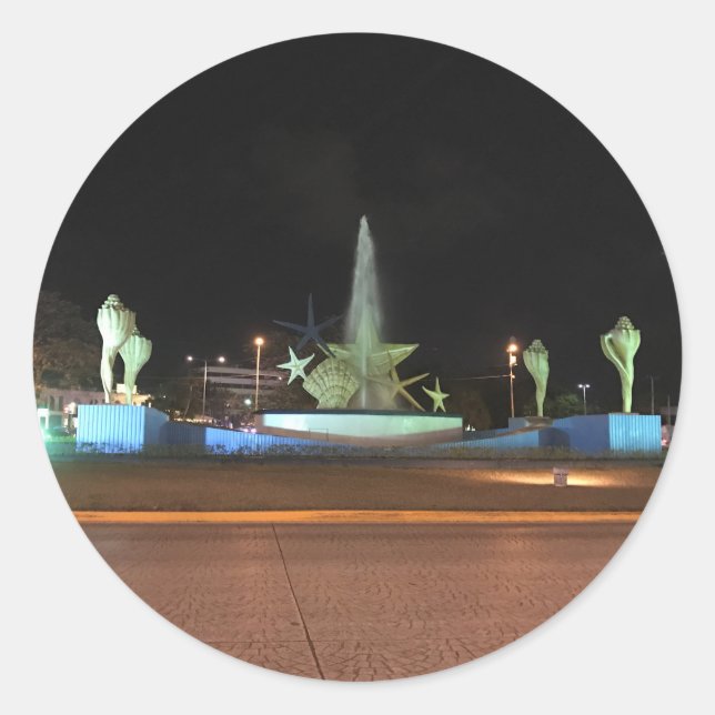Plaza Caracol Fountain, Cancun Stickers (Vorderseite)