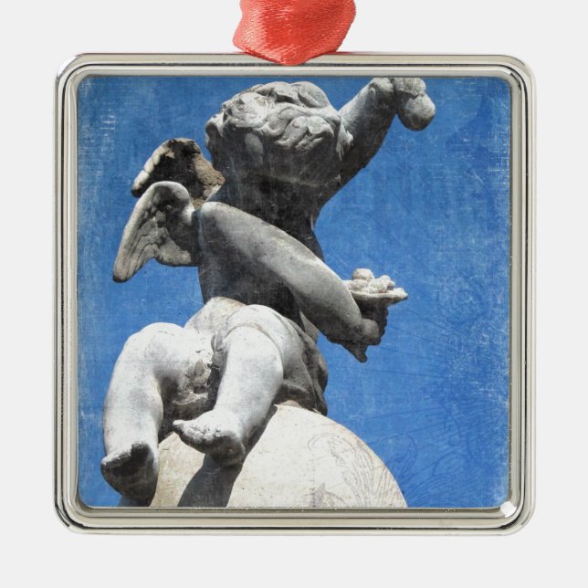 Plaza Cherub Silbernes Ornament (Vorne)