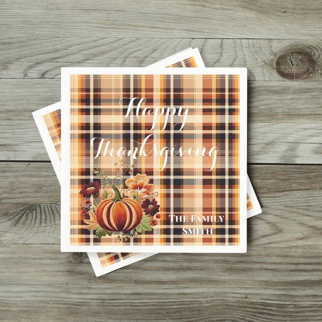 Plaza de calabaza florale bordada en otoño serviette (Von Creator hochgeladen)