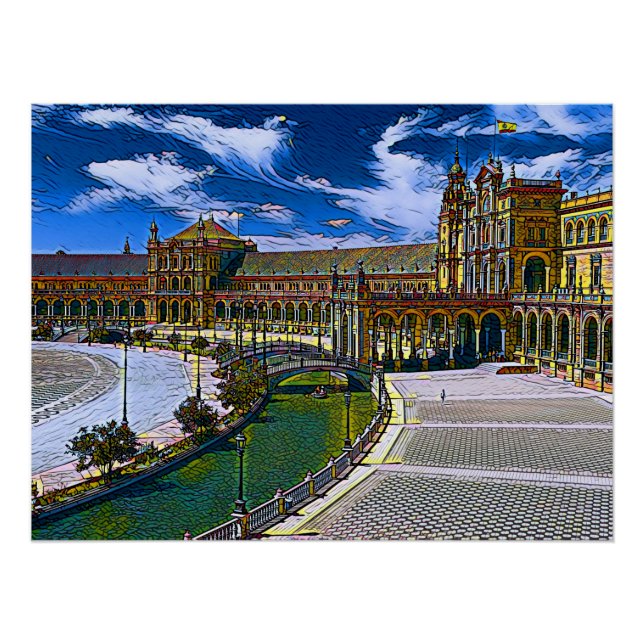 Plaza De Espana - Sevilla Spanien Poster (Vorderseite)