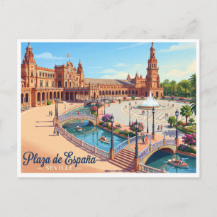 Plaza de España Sevilla Spanien Postkarte