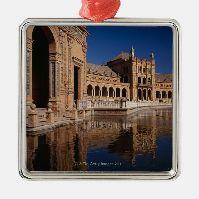 Plaza de Espana, Sevilla, Spanien Silbernes Ornament (Vorne)